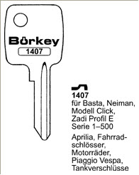 Afbeelding van Borkey 1407 Cilindersleutel voor NEIMANN