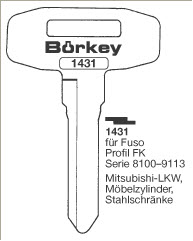 Afbeelding van Borkey 1431 Cilindersleutel voor MITSUBISHI