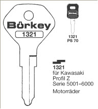 Afbeelding van Borkey 1321 Cilindersleutel voor KAWASAKI