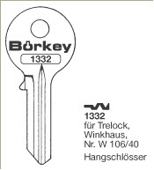 Afbeelding van Borkey 1332 Cilindersleutel voor TRELOCK