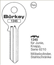 Afbeelding van Borkey 1345 Cilindersleutel voor JUNIE