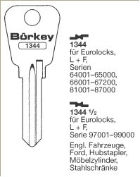 Afbeelding van Borkey 1344½ Cilindersleutel voor L + F