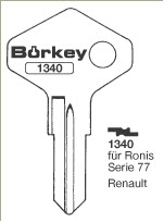 Afbeelding van Borkey 1340 Cilindersleutel voor REN. TRAFIC