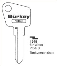 Afbeelding van Borkey 1349 Cilindersleutel voor WASO,PROFIL X