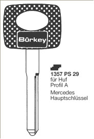 Afbeelding van Borkey 1357P S29 Cilindersleutel met plastic kop