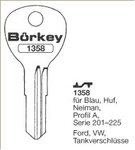 Afbeelding van Borkey 1358 Cilindersleutel voor FIESTA, PR. A