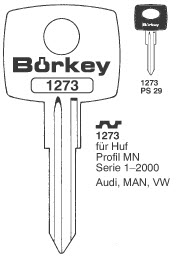 Afbeelding van Borkey 1273 Cilindersleutel voor HUF MN