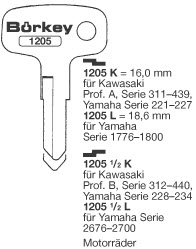 Afbeelding van Borkey 1205K Cilindersleutel voor  YAMAHA 16MM