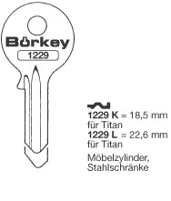 Afbeelding van Borkey 1229K Cilindersleutel voor TITAN