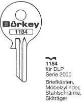 Afbeelding van Borkey 1184 Cilindersleutel voor DLP BRIEFK.