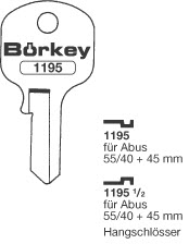 Afbeelding van Borkey 1195½ Cilindersleutel voor ABUS HANGSCH