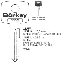 Afbeelding van Borkey 1152K Cilindersleutel voor HUF DF, VOLVO