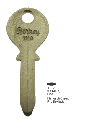 Afbeelding van Borkey 1110 Cilindersleutel voor KESO NS