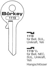 Afbeelding van Borkey 1119 Cilindersleutel voor BELL YETI