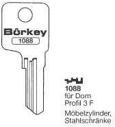 Afbeelding van Borkey 1088 Cilindersleutel voor DOM, MS
