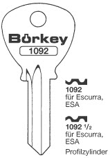 Afbeelding van Borkey 1092½ Cilindersleutel voor ESCURRA, ESA