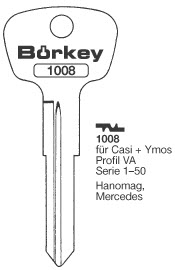 Afbeelding van Borkey 1008 Cilindersleutel voor CASI VA,MERC