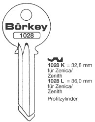 Afbeelding van Borkey 1028L Cilindersleutel voor ZENITH