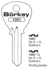 Afbeelding van Borkey 1051 Cilindersleutel voor SOBINCO