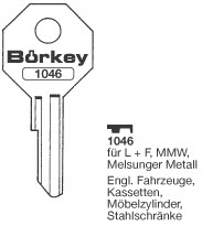 Afbeelding van Borkey 1046 Cilindersleutel voor L + F