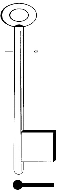 Afbeelding van Tilney klaviersleutel dop 110mm art. 54-6.5 (4.7mm)